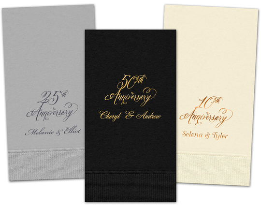 Pick Your Elegant Anniversary Year Guest Towels